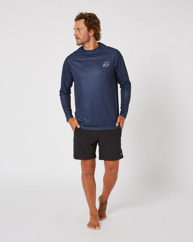 Jetpilot Venture LS Hydro Mens Tee - Navy