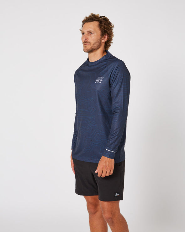 Jetpilot Venture LS Hydro Mens Tee - Navy